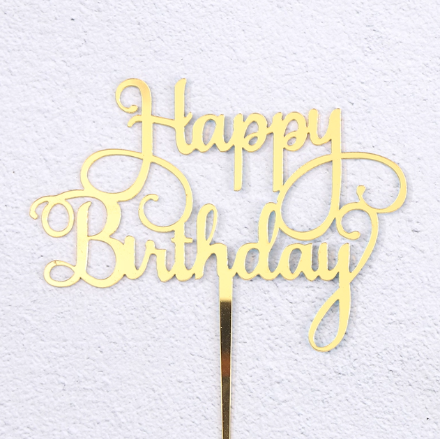 Acrylic Happy Birthday Cake Topper