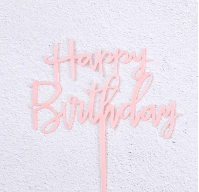 Acrylic Happy Birthday Cake Topper
