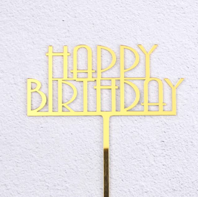 Acrylic Happy Birthday Cake Topper