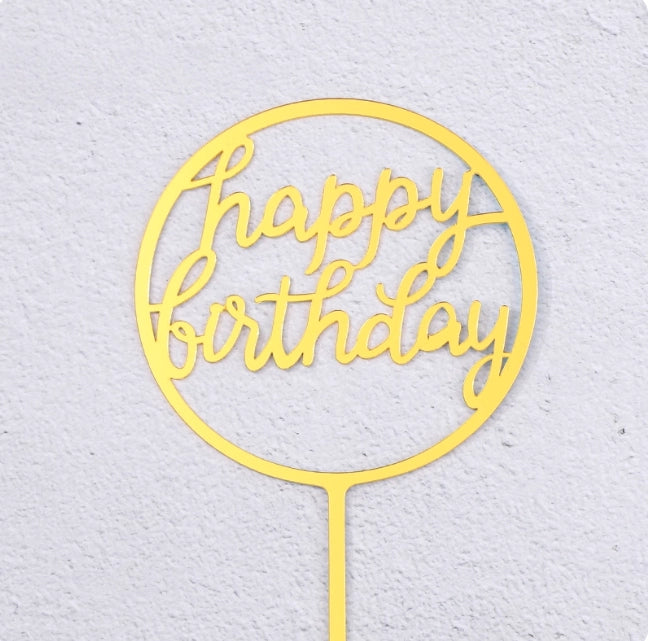 Acrylic Happy Birthday Cake Topper