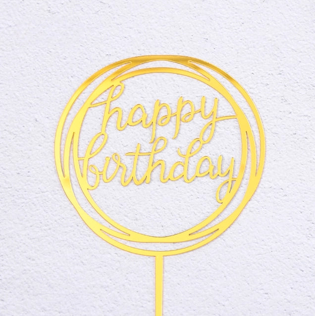 Acrylic Happy Birthday Cake Topper