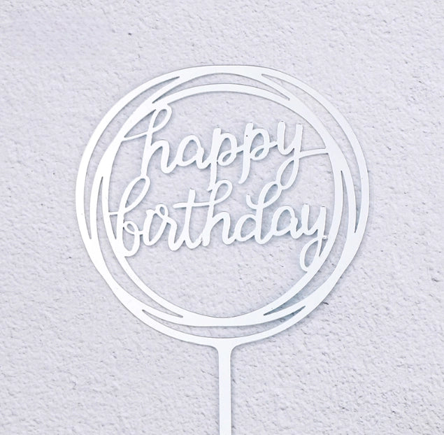 Acrylic Happy Birthday Cake Topper