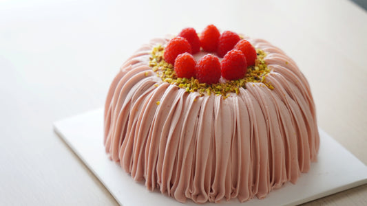 Raspberry Pistachio Cloud Cake
