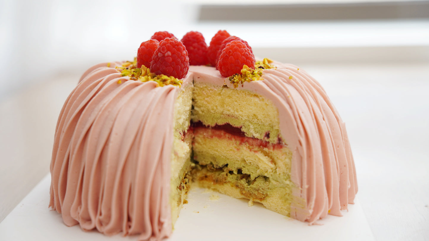 覆盆子開心果雲朵蛋糕